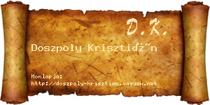 Doszpoly Krisztián névjegykártya